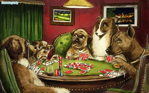 Dogs Playing Poker .